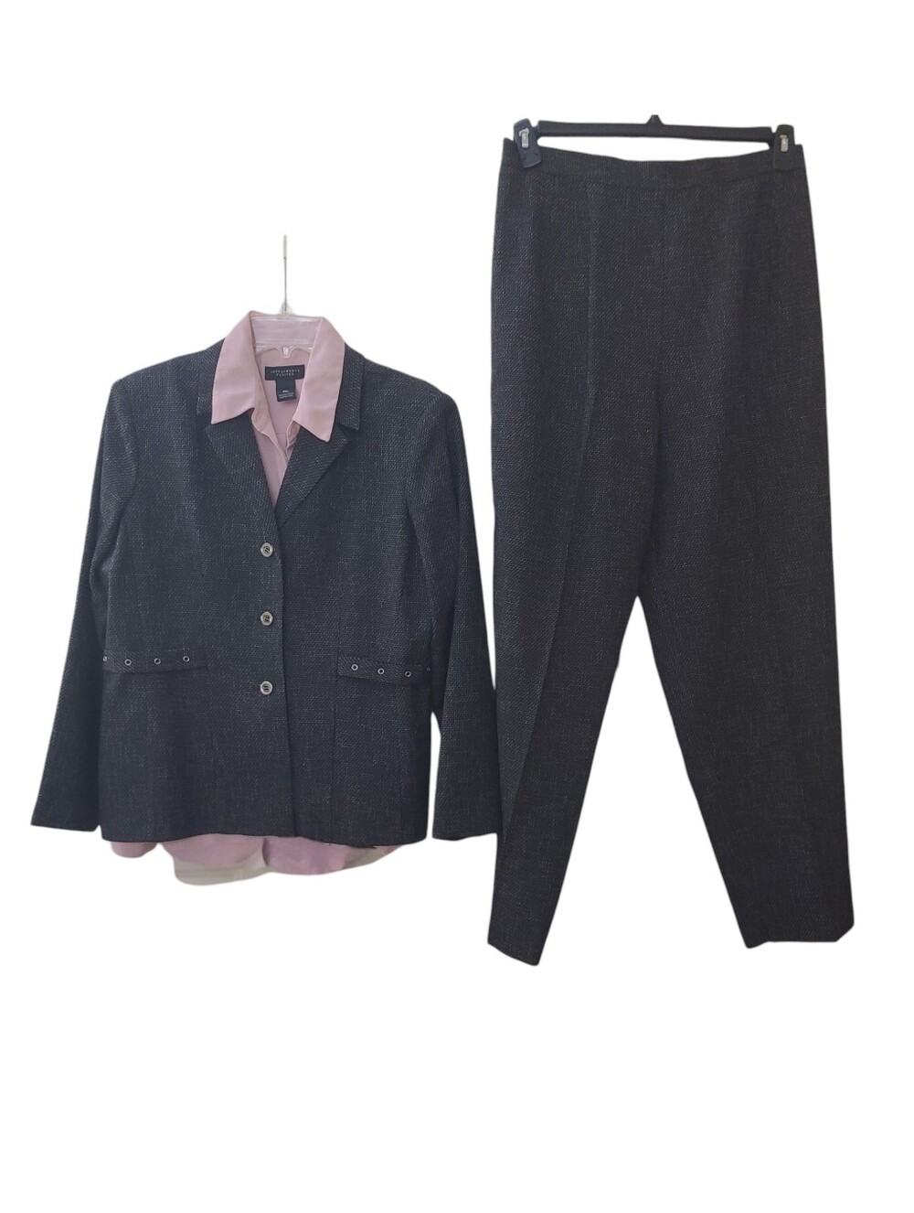 Petite Perceptions Pantsuit 14P with Pink Blouse XL Inseam 27.5"